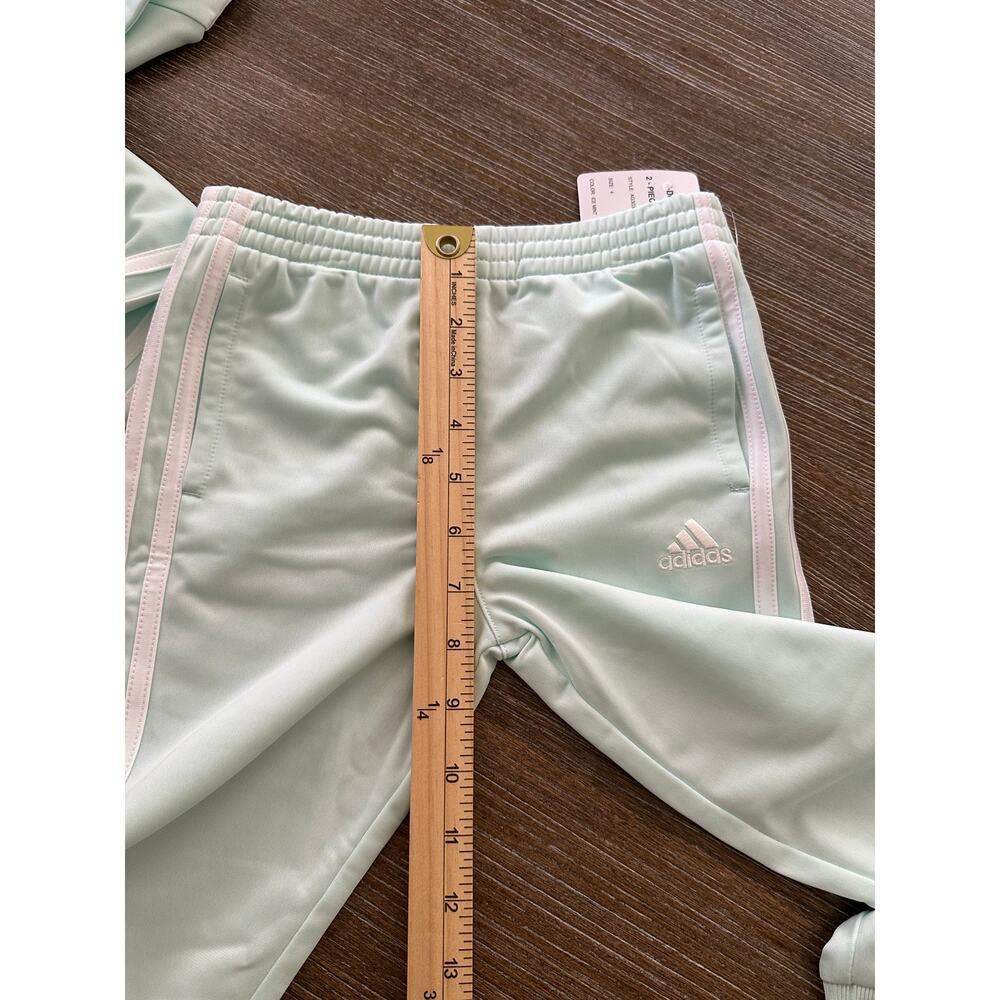 Adidas Toddler Girls Mint Green 2 Piece Zipper Front Track Suit Size 4 - NWT - Picture 4 of 7